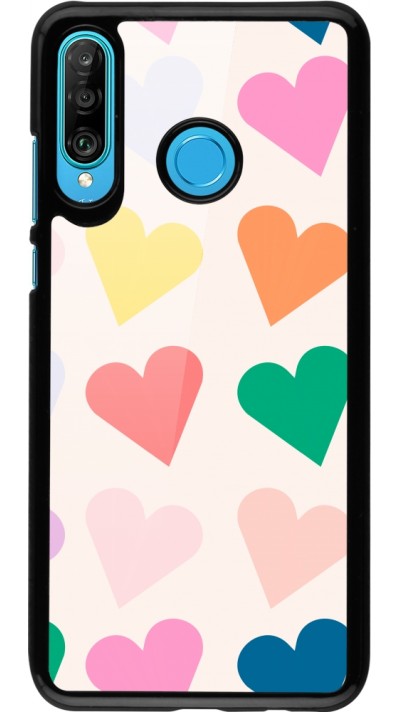 Coque Huawei P30 Lite - Valentine 2023 colorful hearts