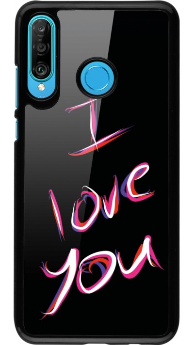 Coque Huawei P30 Lite - Valentine 2023 colorful I love you