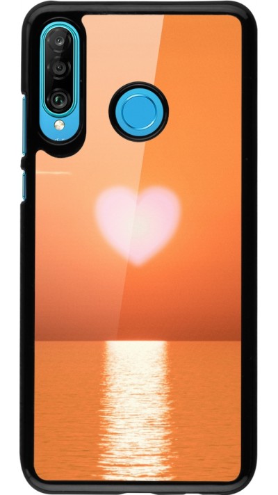 Coque Huawei P30 Lite - Valentine 2023 heart orange sea
