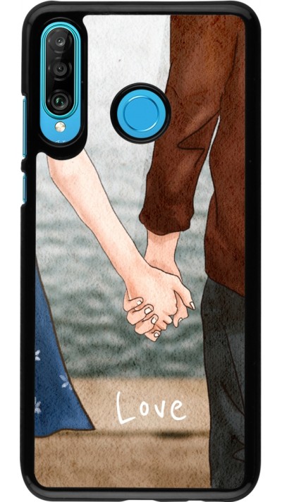 Coque Huawei P30 Lite - Valentine 2023 lovers holding hands
