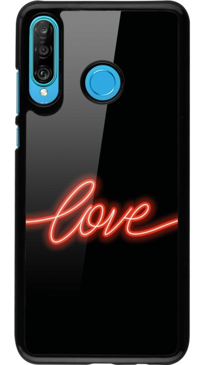 Huawei P30 Lite Case Hülle - Valentine 2023 neon love