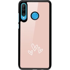 Huawei P30 Lite Case Hülle - Valentine 2023 three minimalist hearts