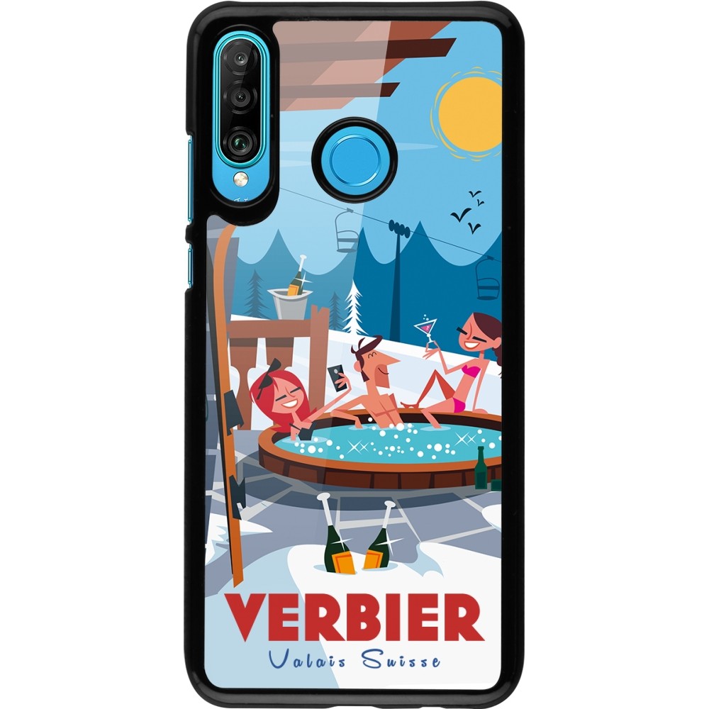 Huawei P30 Lite Case Hülle - Verbier Mountain Jacuzzi