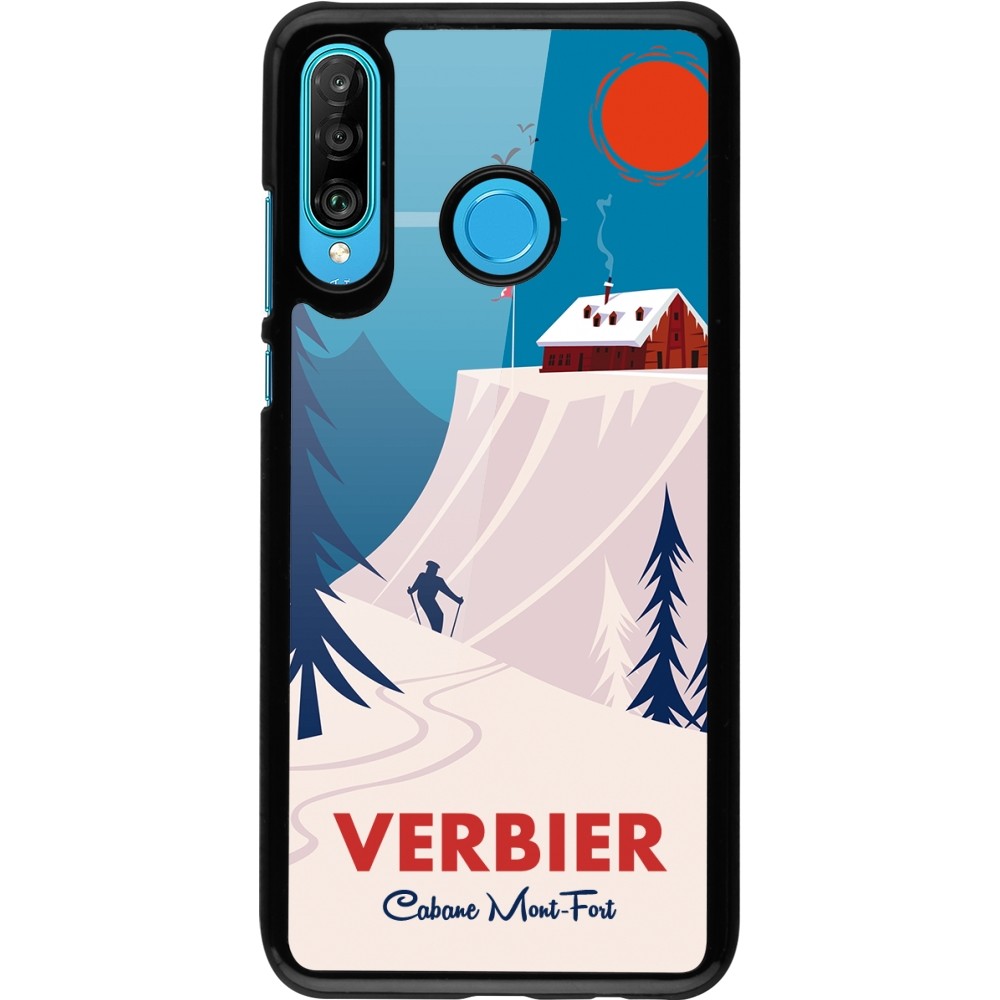 Huawei P30 Lite Case Hülle - Verbier Cabane Mont-Fort