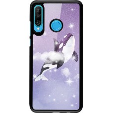 Coque Huawei P30 Lite - Whale in sparking stars