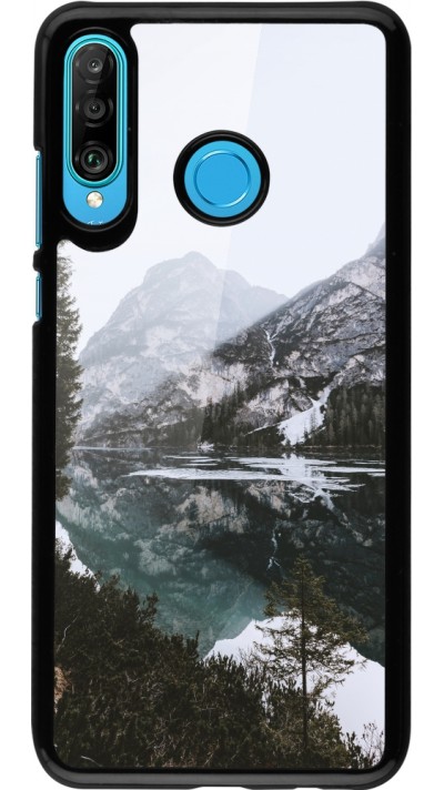 Huawei P30 Lite Case Hülle - Winter 22 snowy mountain and lake