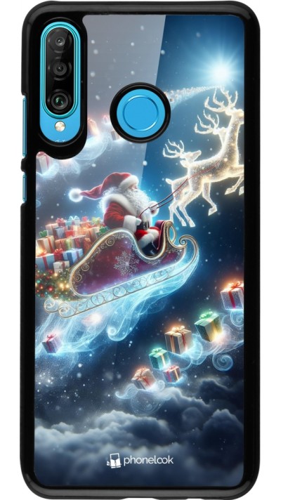 Coque Huawei P30 Lite - Noël 2023 Père Noël enchanté
