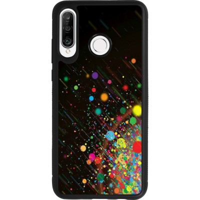 Huawei P30 Lite Case Hülle - Silikon schwarz Abstract Bubble Lines