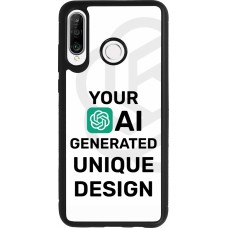Coque Huawei P30 Lite - Silicone rigide noir Unique au monde générée par intelligence artificielle (AI) avec vos idées