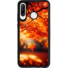 Huawei P30 Lite Case Hülle - Silikon schwarz Herbst Magisch Orange