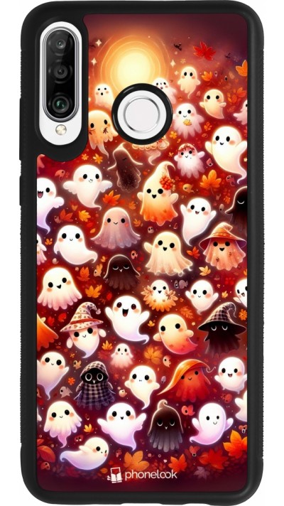 Huawei P30 Lite Case Hülle - Silikon schwarz Gespenster Herbst niedlich