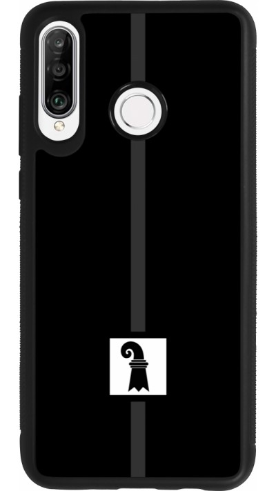Huawei P30 Lite Case Hülle - Silikon schwarz Kanton BS schwarz