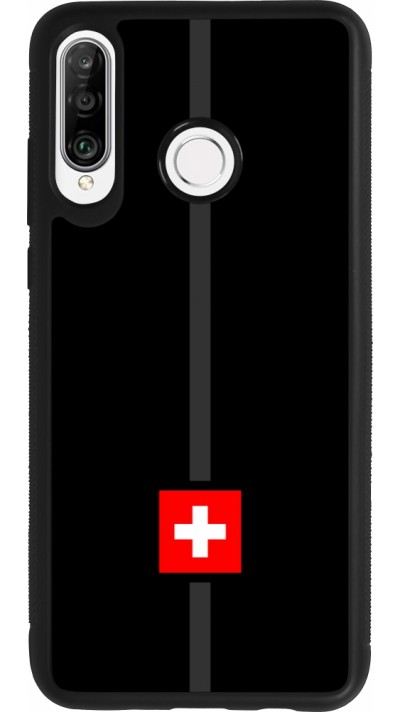 Huawei P30 Lite Case Hülle - Silikon schwarz Kanton CH schwarz