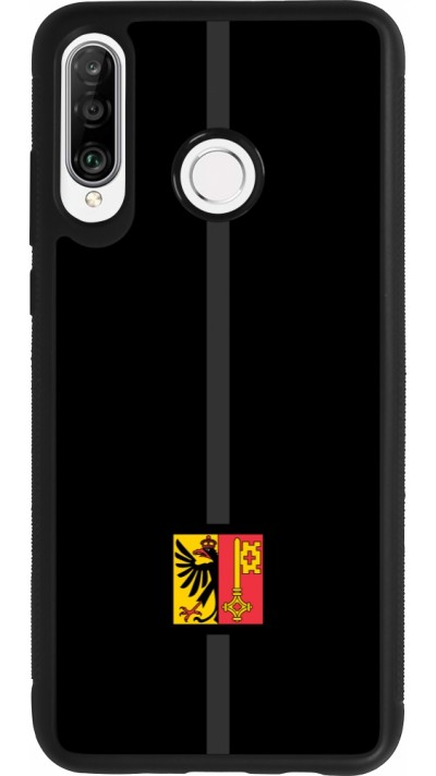 Huawei P30 Lite Case Hülle - Silikon schwarz Kanton GE schwarz