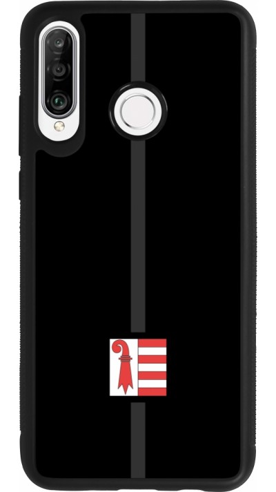 Huawei P30 Lite Case Hülle - Silikon schwarz Kanton JU schwarz