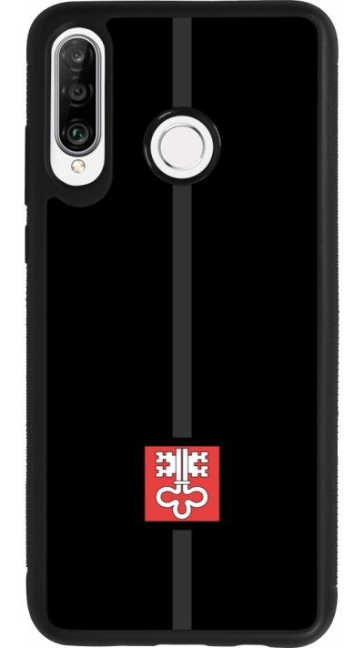 Huawei P30 Lite Case Hülle - Silikon schwarz Kanton NW schwarz