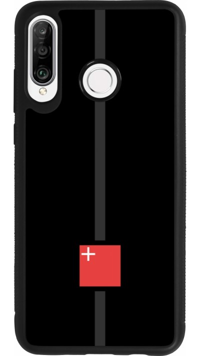 Huawei P30 Lite Case Hülle - Silikon schwarz Kanton SZ schwarz