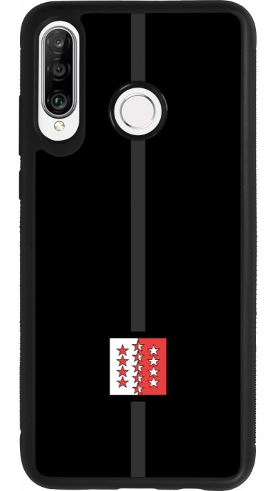 Huawei P30 Lite Case Hülle - Silikon schwarz Kanton VS schwarz