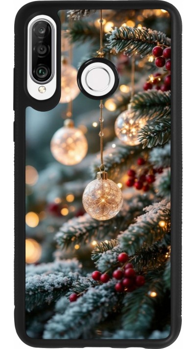 Coque Huawei P30 Lite - Silicone rigide noir Christmas 25 Xmas Decorated Tree