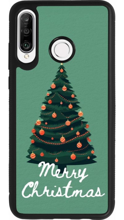 Coque Huawei P30 Lite - Silicone rigide noir Christmas 25 Xmas Tree