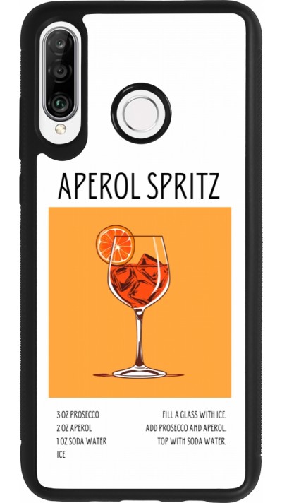 Coque Huawei P30 Lite - Silicone rigide noir Cocktail recette Aperol Spritz