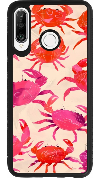 Coque Huawei P30 Lite - Silicone rigide noir Crabs Paint