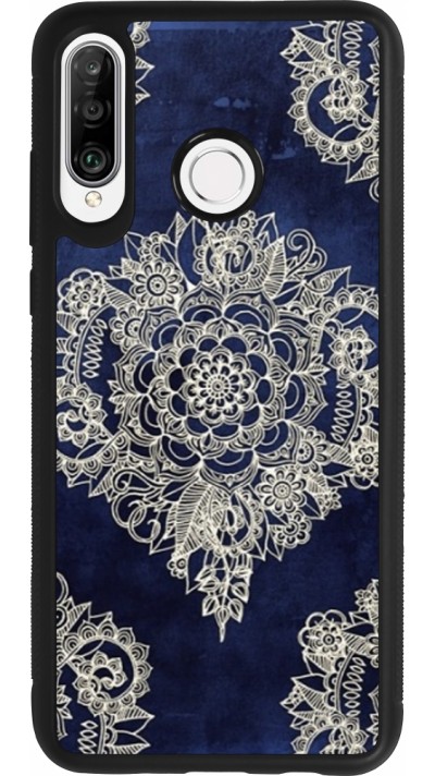 Coque Huawei P30 Lite - Silicone rigide noir Cream Flower Moroccan
