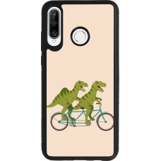 Coque Huawei P30 Lite - Silicone rigide noir Dinosaurs on bikes 2026