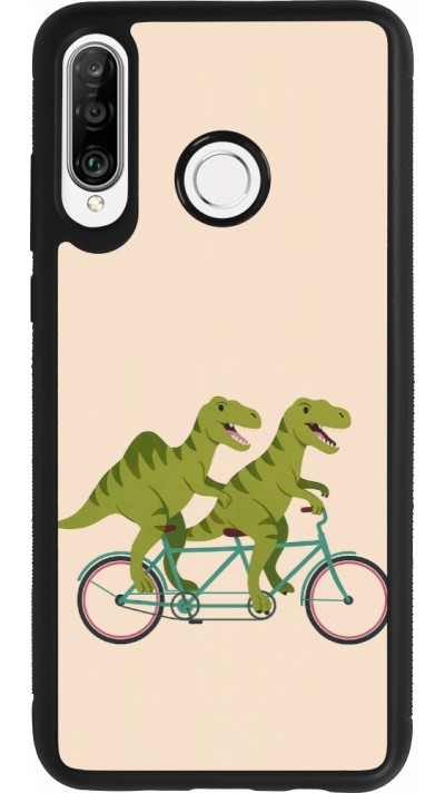 Huawei P30 Lite Case Hülle - Silikon schwarz Dinosaurs on bikes 2026