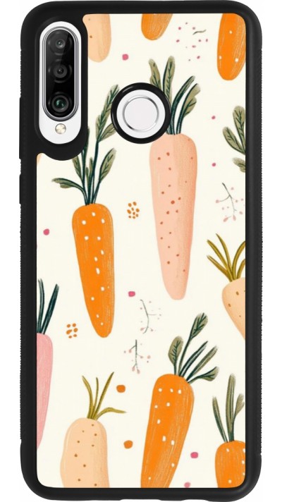Coque Huawei P30 Lite - Silicone rigide noir Easter 2026 Illustration carrots