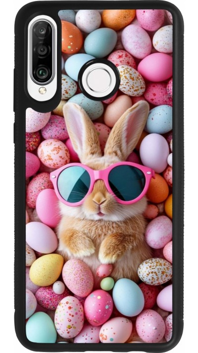 Coque Huawei P30 Lite - Silicone rigide noir Easter 2026 Rabbit fun
