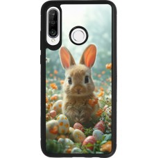Coque Huawei P30 Lite - Silicone rigide noir Easter 2026 Rabbit in the garden