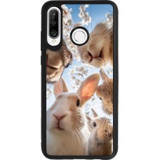 Coque Huawei P30 Lite - Silicone rigide noir Easter 2026 Rabbits