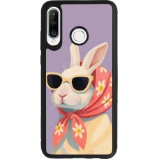 Coque Huawei P30 Lite - Silicone rigide noir Easter 2026 Rabbit with scarf