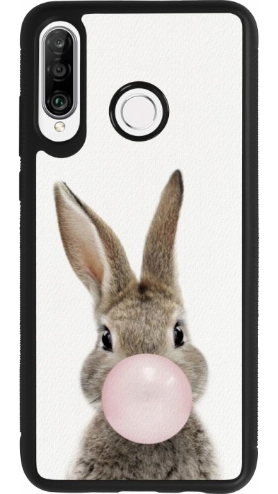 Coque Huawei P30 Lite - Silicone rigide noir Easter 2023 bubble gum bunny