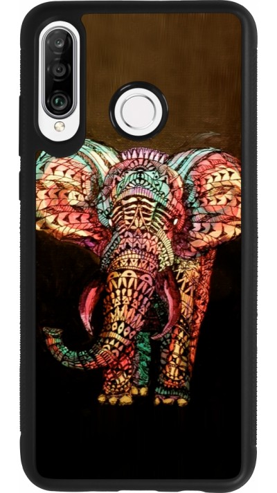 Coque Huawei P30 Lite - Silicone rigide noir Elephant 02
