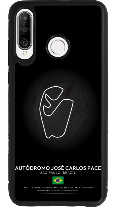Coque Huawei P30 Lite - Silicone rigide noir F1 Track 2025 Brazil