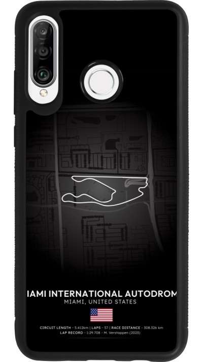 Coque Huawei P30 Lite - Silicone rigide noir F1 Track 2025 Miami