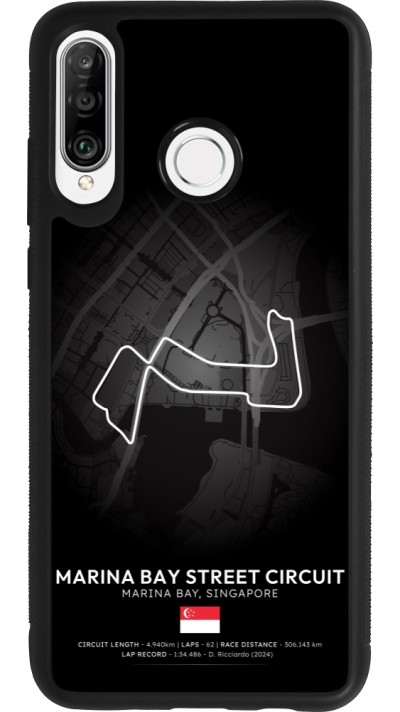 Coque Huawei P30 Lite - Silicone rigide noir F1 Track 2025 Singapore