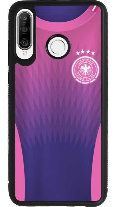 Coque Huawei P30 Lite - Silicone rigide noir Maillot de football Allemagne Extérieur personnalisable