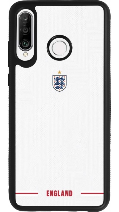 Huawei P30 Lite Case Hülle - Silikon schwarz England 2026 personalisierbares Fussballtrikot