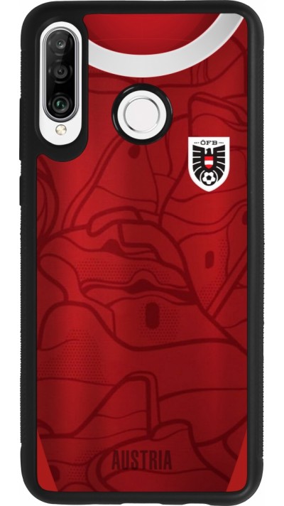 Coque Huawei P30 Lite - Silicone rigide noir Maillot de football Autriche personnalisable