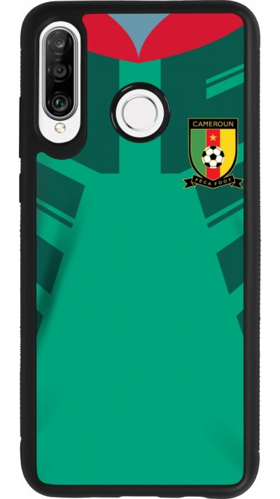 Coque Huawei P30 Lite - Silicone rigide noir Maillot de football Cameroun 2022 personnalisable