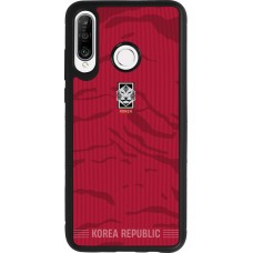 Coque Huawei P30 Lite - Silicone rigide noir Maillot de football Corée du Sud 2026 personnalisable