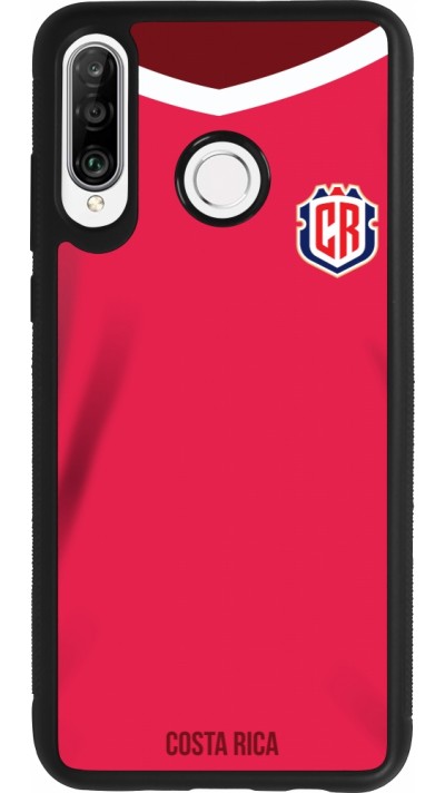 Coque Huawei P30 Lite - Silicone rigide noir Maillot de football Costa Rica 2022 personnalisable