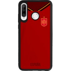 Coque Huawei P30 Lite - Silicone rigide noir Maillot de football Espagne 2022 personnalisable