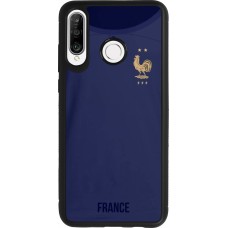 Coque Huawei P30 Lite - Silicone rigide noir Maillot de football France 2022 personnalisable