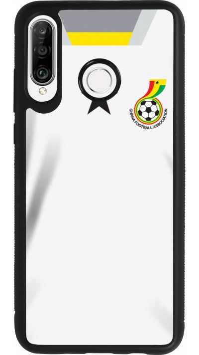 Coque Huawei P30 Lite - Silicone rigide noir Maillot de football Ghana 2022 personnalisable