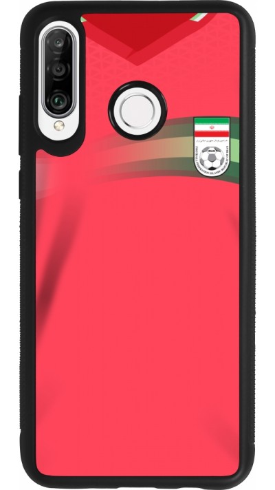 Coque Huawei P30 Lite - Silicone rigide noir Maillot de football Iran 2022 personnalisable