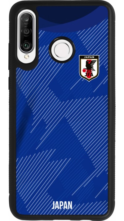 Coque Huawei P30 Lite - Silicone rigide noir Maillot de football Japon 2022 personnalisable